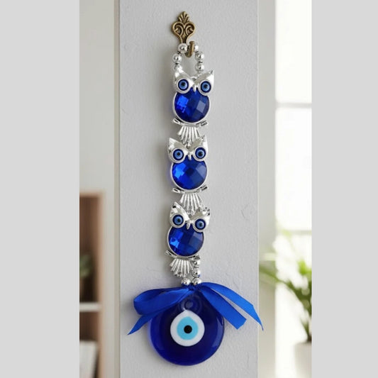 Dhan Attraction Owl Evil Eye Wind Chimes β Dharmic Glow