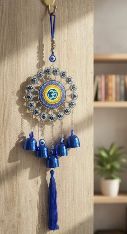 Om Namah Peace Evil Eye Wind Chimes β Dharmic Glow