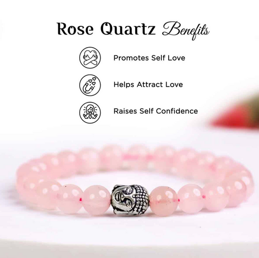 Rose Quartz Buddha Bracelet β Dharmic Glow