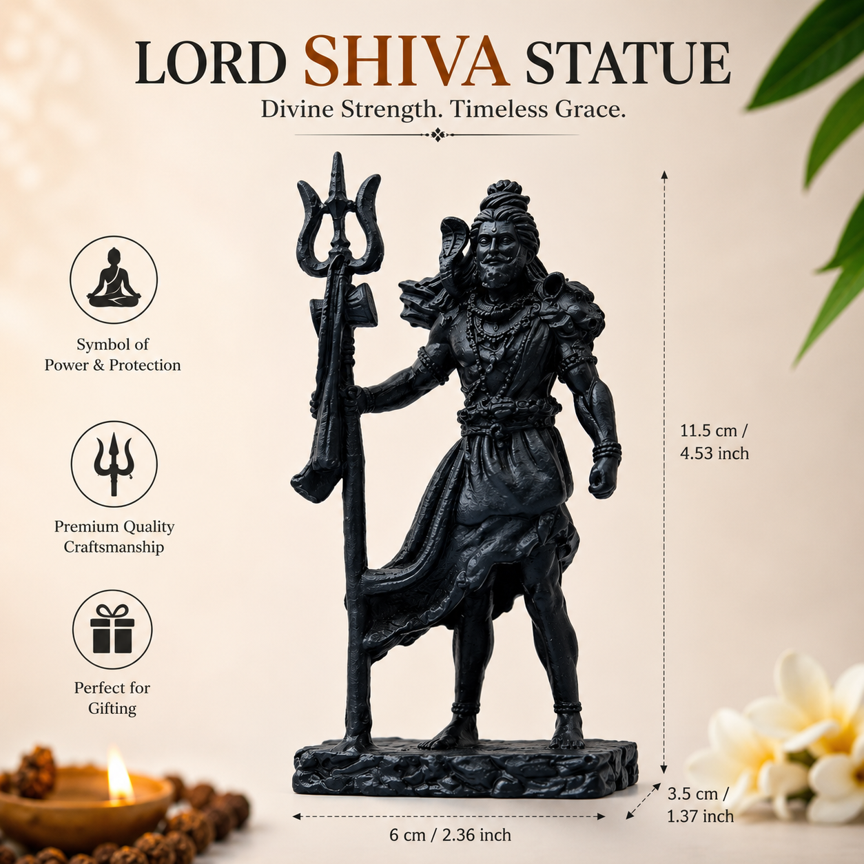 Shiva The Protector | Standing Mahadev Idol