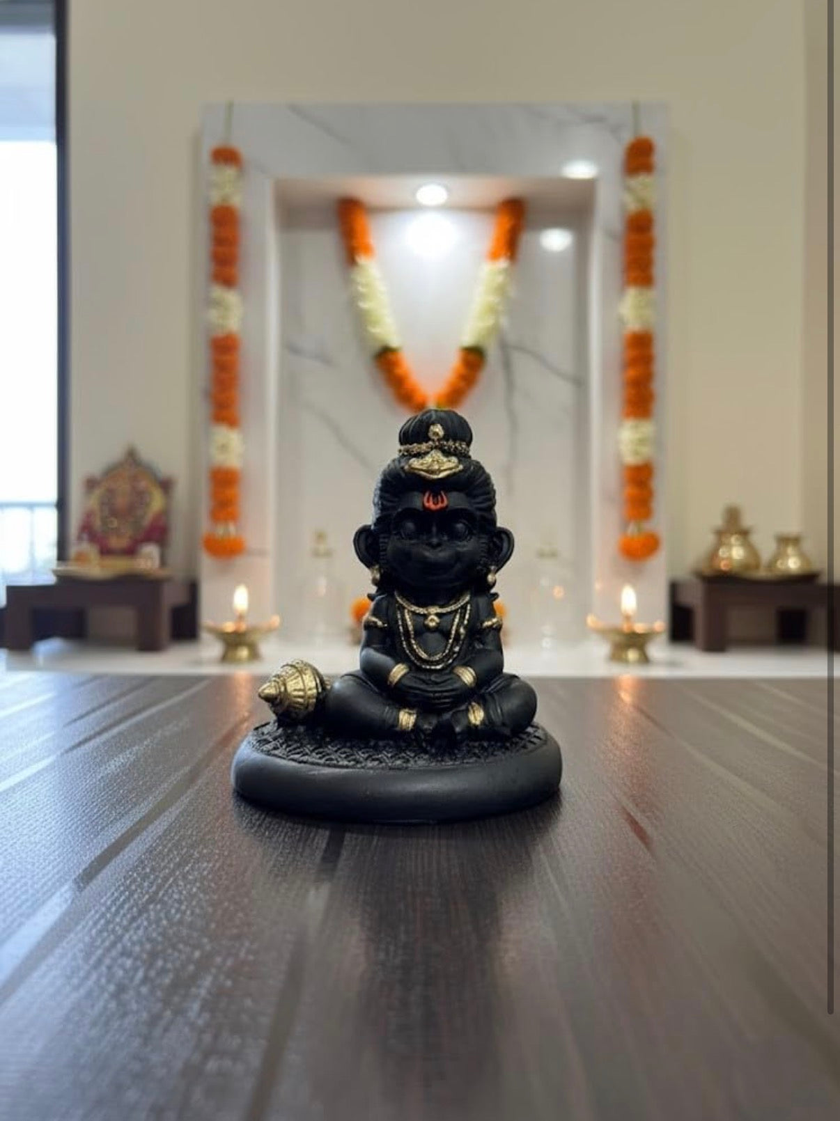 Black Bal Hanuman Idol – Dharmic Glow