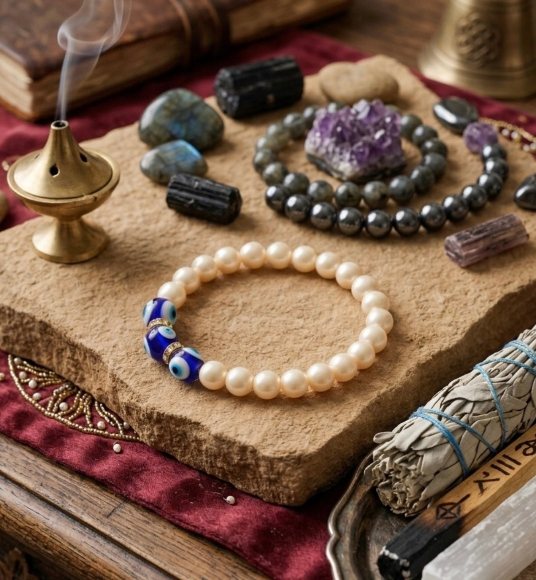 PureAura Evil Eye Bracelet - Dharmic Glow
