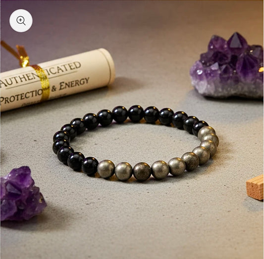 Pyrite & Black Tourmaline - Dharmic Glow