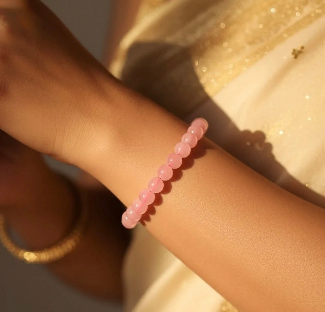 Rose Quartz Stone Bracelet – Dharmic Glow