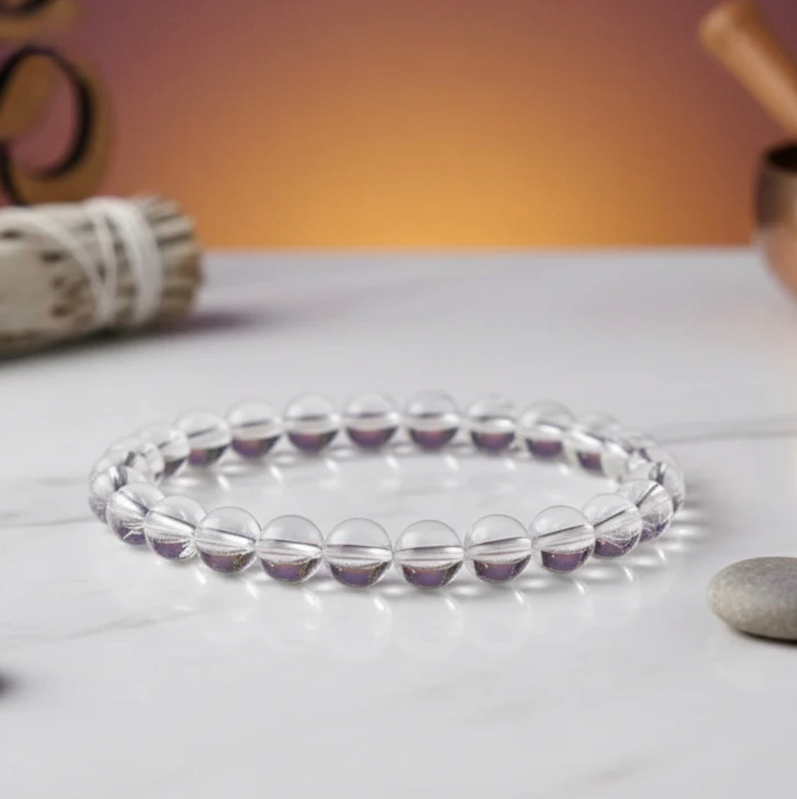 Natural Clear Quartz Energy Bracelet – Dharmic Glow