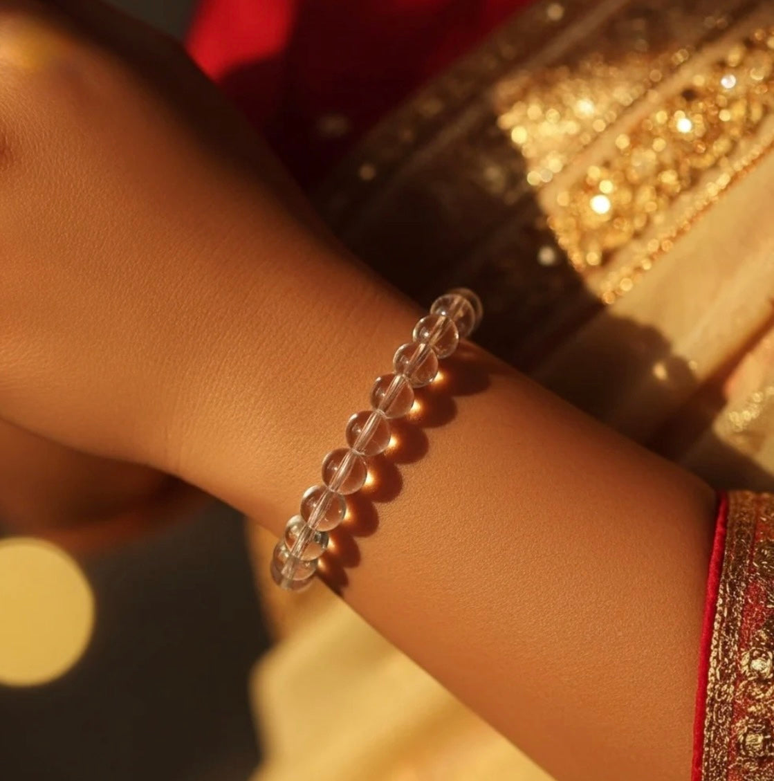 Natural Clear Quartz Energy Bracelet – Dharmic Glow