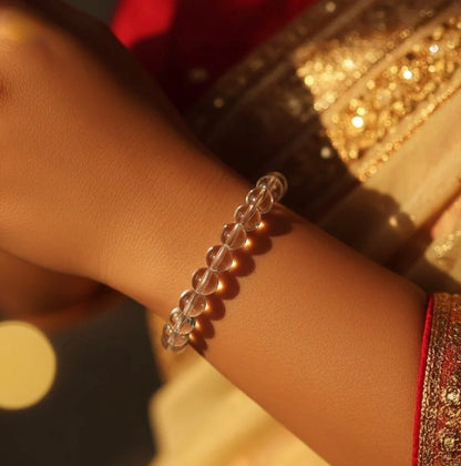 Natural Clear Quartz Energy Bracelet – Dharmic Glow