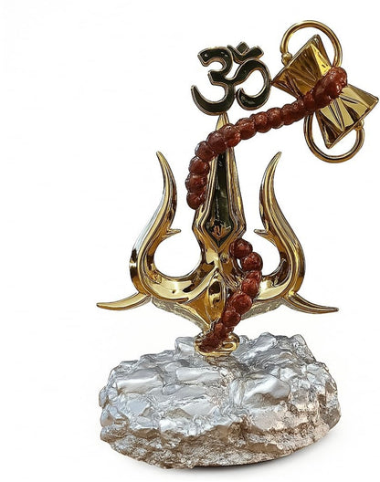 Shiv Trishul with Damru Idol – Dharmic Glow