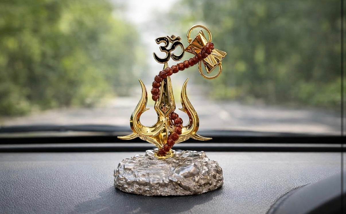 Shiv Trishul with Damru Idol – Dharmic Glow