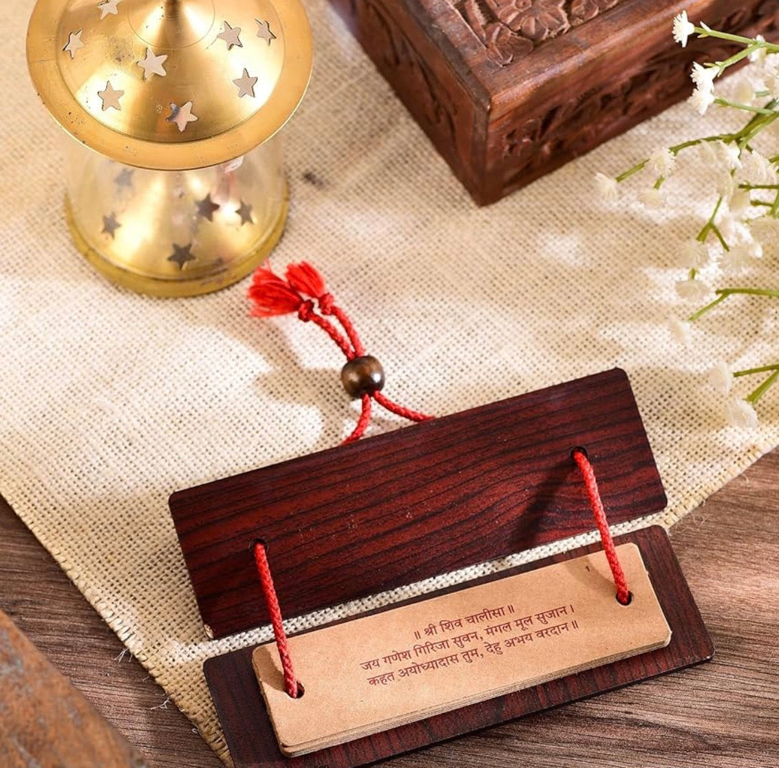 Shiv Chalisa & Aarti Pocket Book With Wooden Top – Dharmic Glow