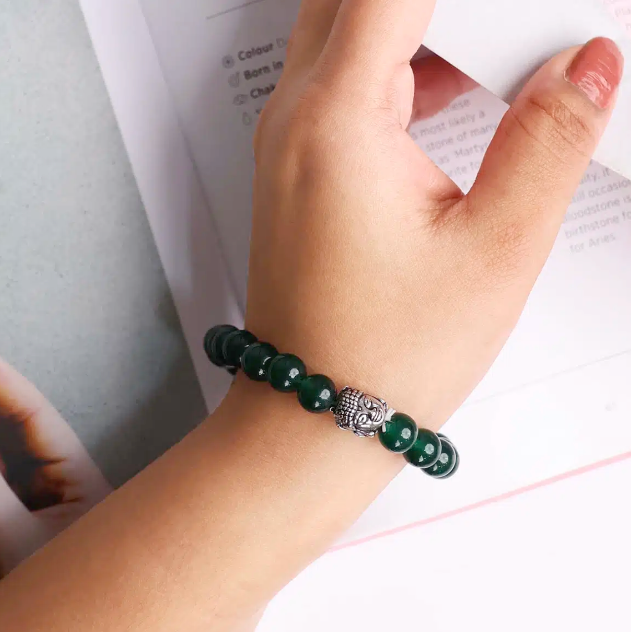 Green Jade Buddha Bracelet – Dharmic Glow