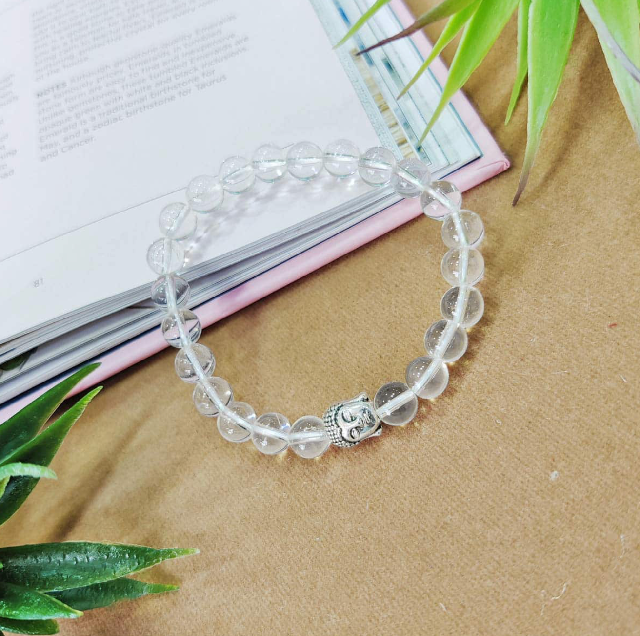 Clear Quartz Buddha Bracelet – Dharmic Glow