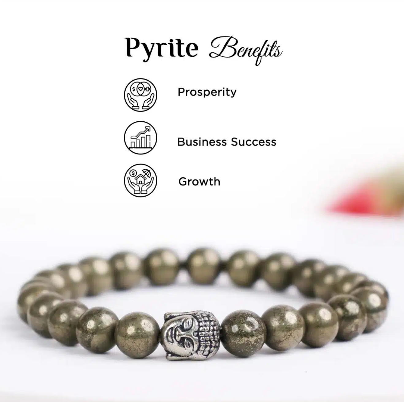 Pyrite Buddha Bracelet – Dharmic Glow