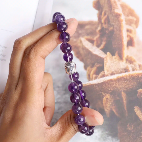 Amethyst Buddha Bracelet – Dharmic Glow